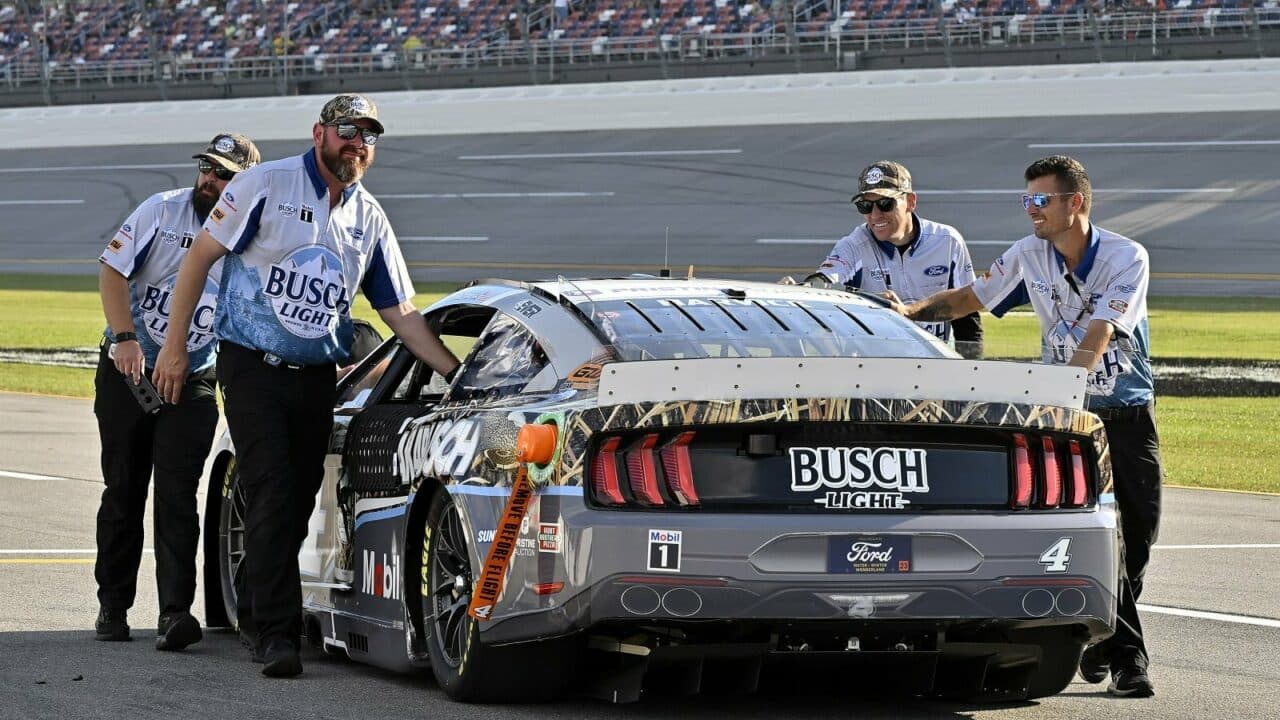 hero image for NASCAR Disqualifies Kevin Harvick at Talladega Due to Non Conforming Windshield Fasteners