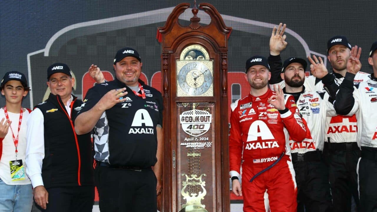 hero image for William Byron Celebrates Hendrick's 40th Anniversary with Cook Out 400 Victory at Martinsville