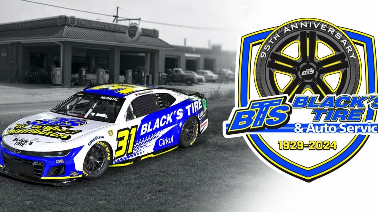 hero image for Black’s Tire Returns to Kaulig Racing for Darlington Sponsorship of Daniel Hemric