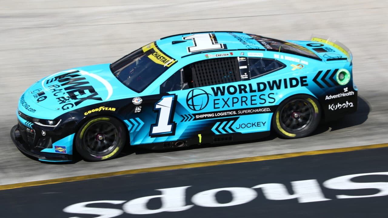 hero image for Worldwide Express Returns to Trackhouse Racing For 2024 NASCAR Season
