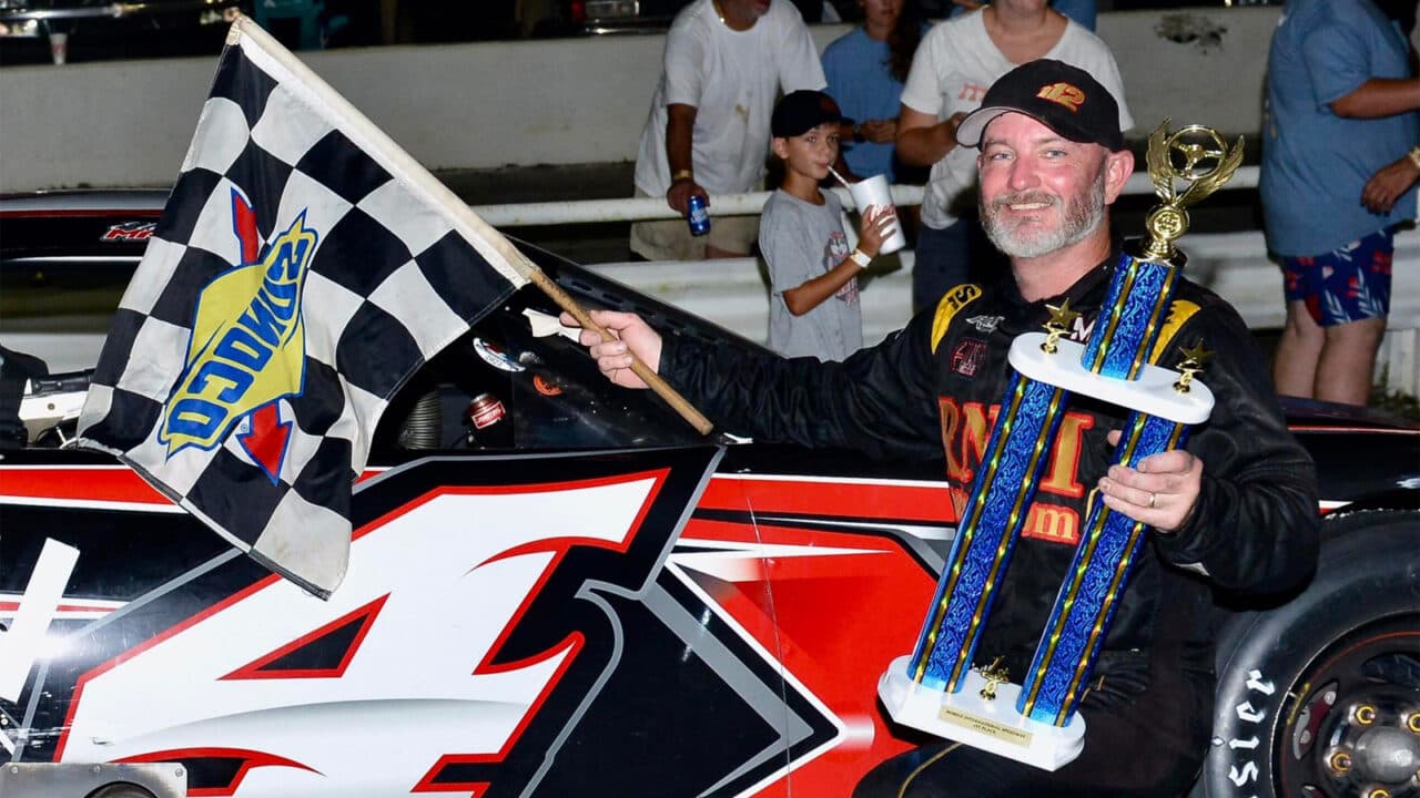 hero image for Packed House Sees Grill Win Thriller at Mobile Speedway Opener