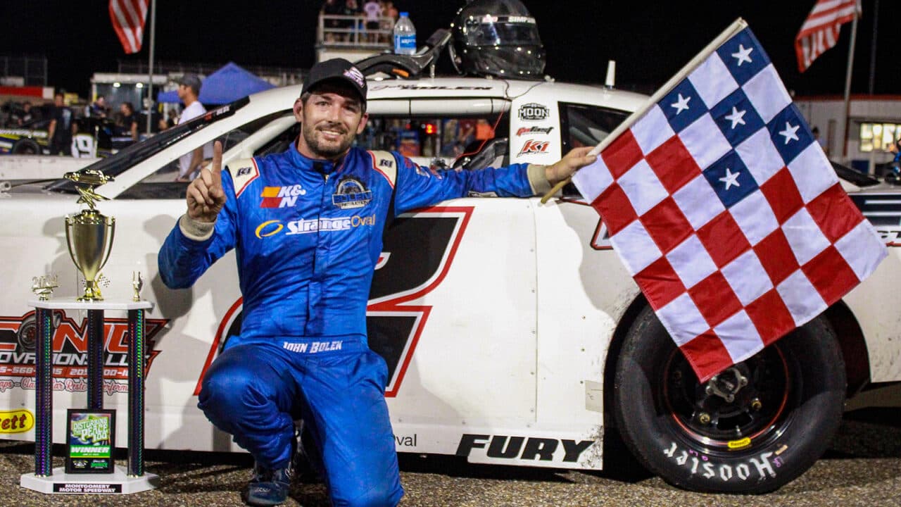 hero image for John Bolen Charges to Win Show Me The Money Pro Late Model Series Disturbing the Peace 100