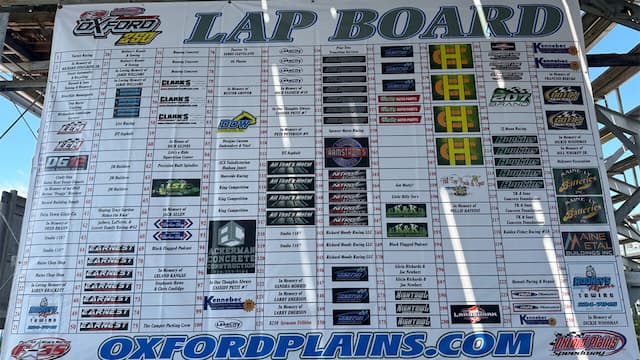 2024 Oxford 250 Lap Board