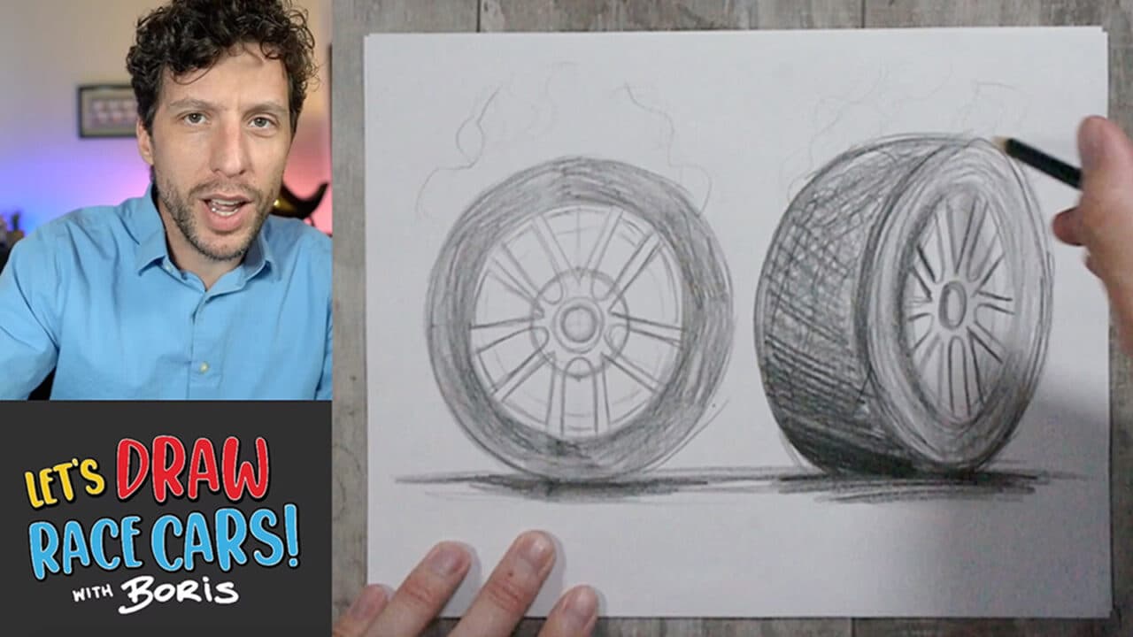 hero image for Let's Draw Race Cars! w/ Boris - Wheels & Tires