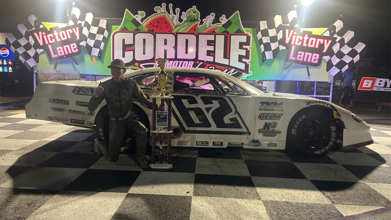 hero image for Cale Hall Wraps Up Cordele Pro Late Model Championship with Win in Finale