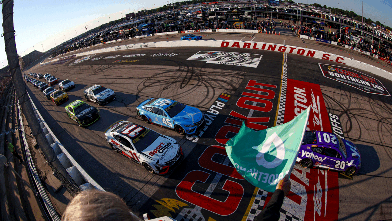 hero image for Playoff Drivers Stumble in Opening Race at Darlington