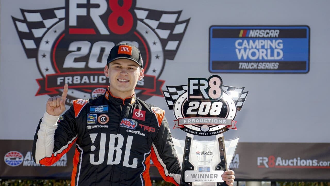 hero image for Heim Gets First Trucks Win Via Last Lap Pass at Atlanta