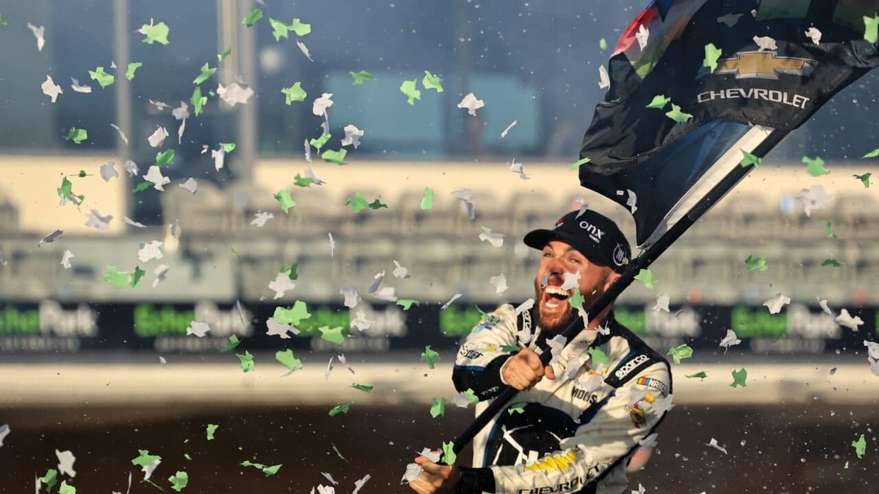 hero image for Ross Chastain Claims First Cup Win in Epic Duel in Austin