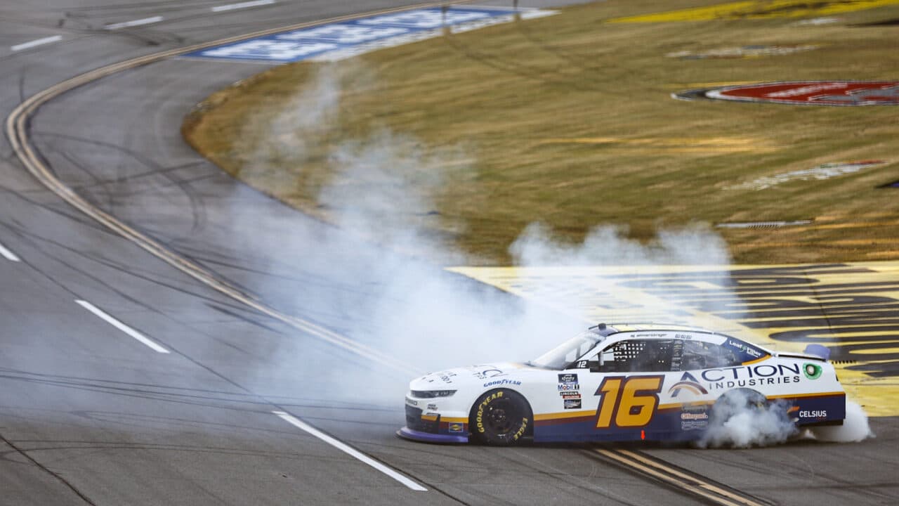 hero image for Allmendinger Gets Elusive Superspeedway Win, Advances in Xfinity Playoffs