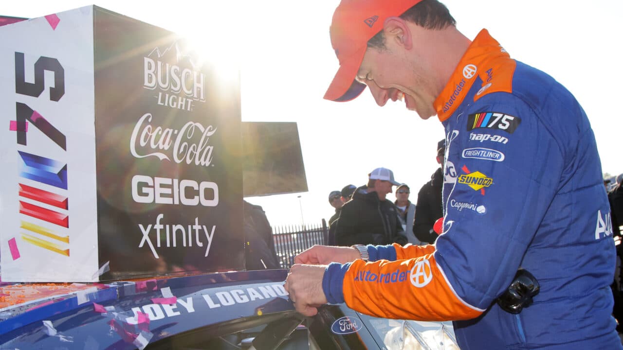 hero image for Joey Logano Makes Last-Lap Pass on Brad Keselowski After Intense 30-Lap Battle at Atlanta
