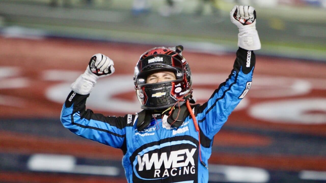 hero image for Ross Chastain triumphs at Charlotte after Late wreck KOs Carson Hocevar