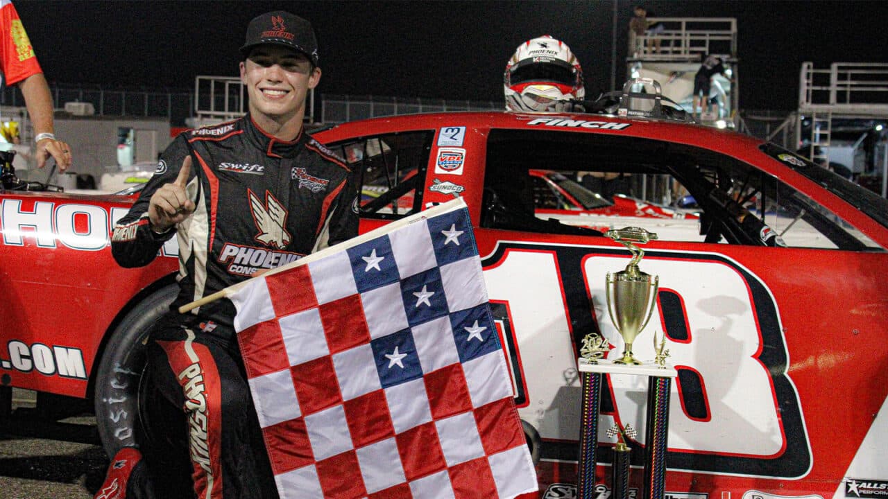 hero image for Jake Finch Wins Show Me the Money Spring Explosion 100 With Last Lap Pass