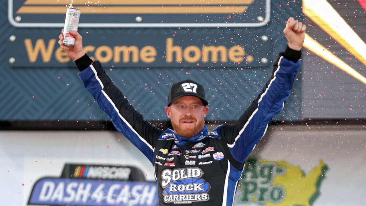 hero image for Jeb Burton, Jordan Anderson Revel in Game-Changing Talladega Win