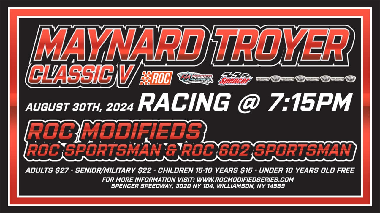 hero image for F/A Products Maynard Troyer Classic V Set to Roll Friday for RoC Modifieds at Spencer