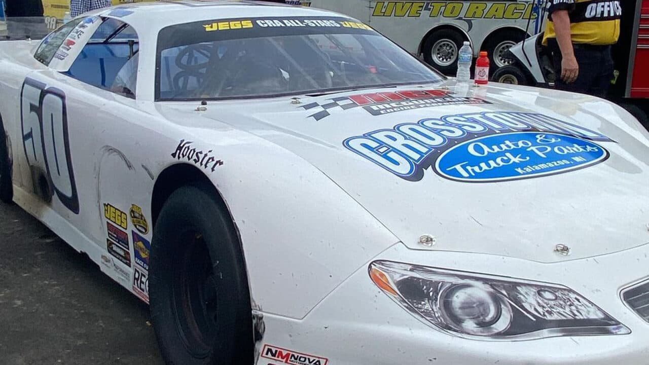 hero image for Crump Earns Birch Run Speedway Triple Crown Win Despite Late Caution Battle