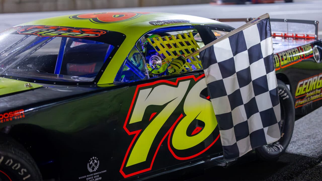 hero image for Tiger Colby Wins Late Model 75 at Wiscasset Speedway