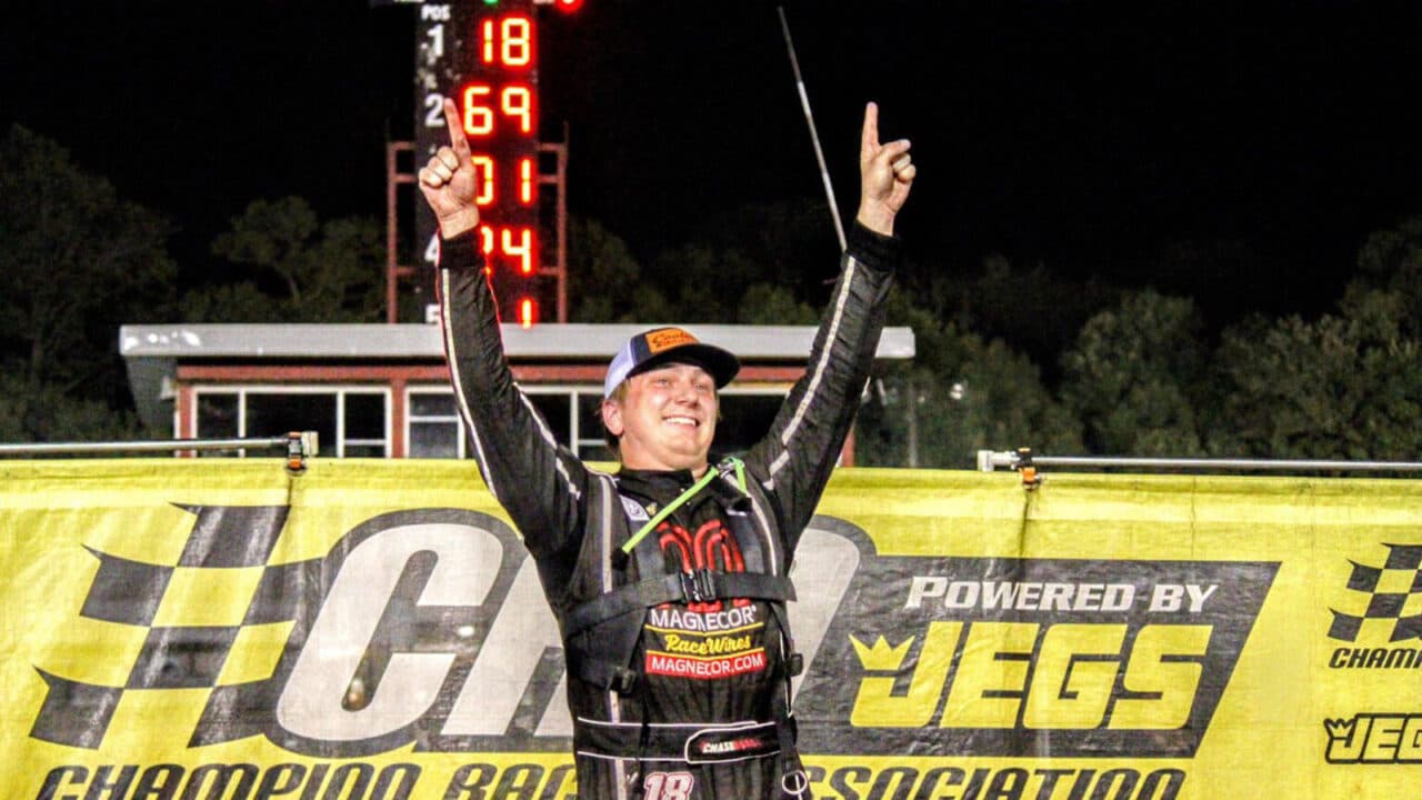 hero image for Burda Recovers from Late Race Restart, Pull off Last Corner Pass For Winchester Win; Second Consecutive JEGS Win