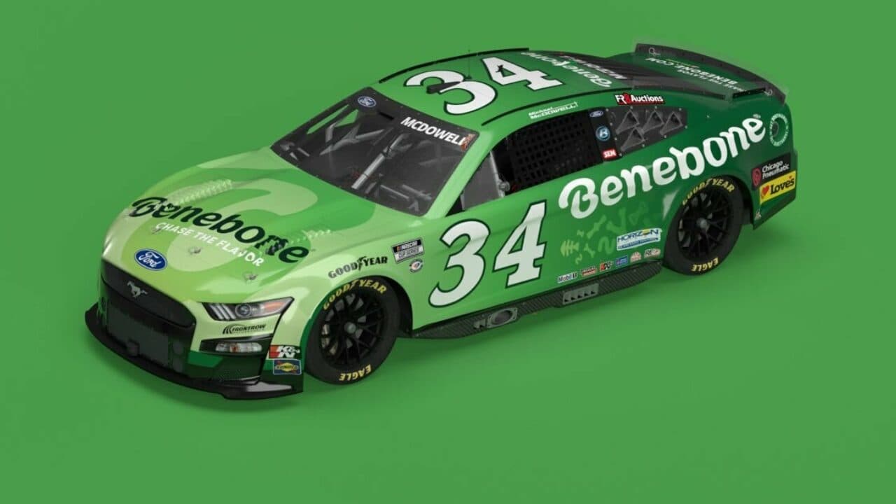 hero image for Benebone Partners with McDowell, Front Row Motorsports for Pocono