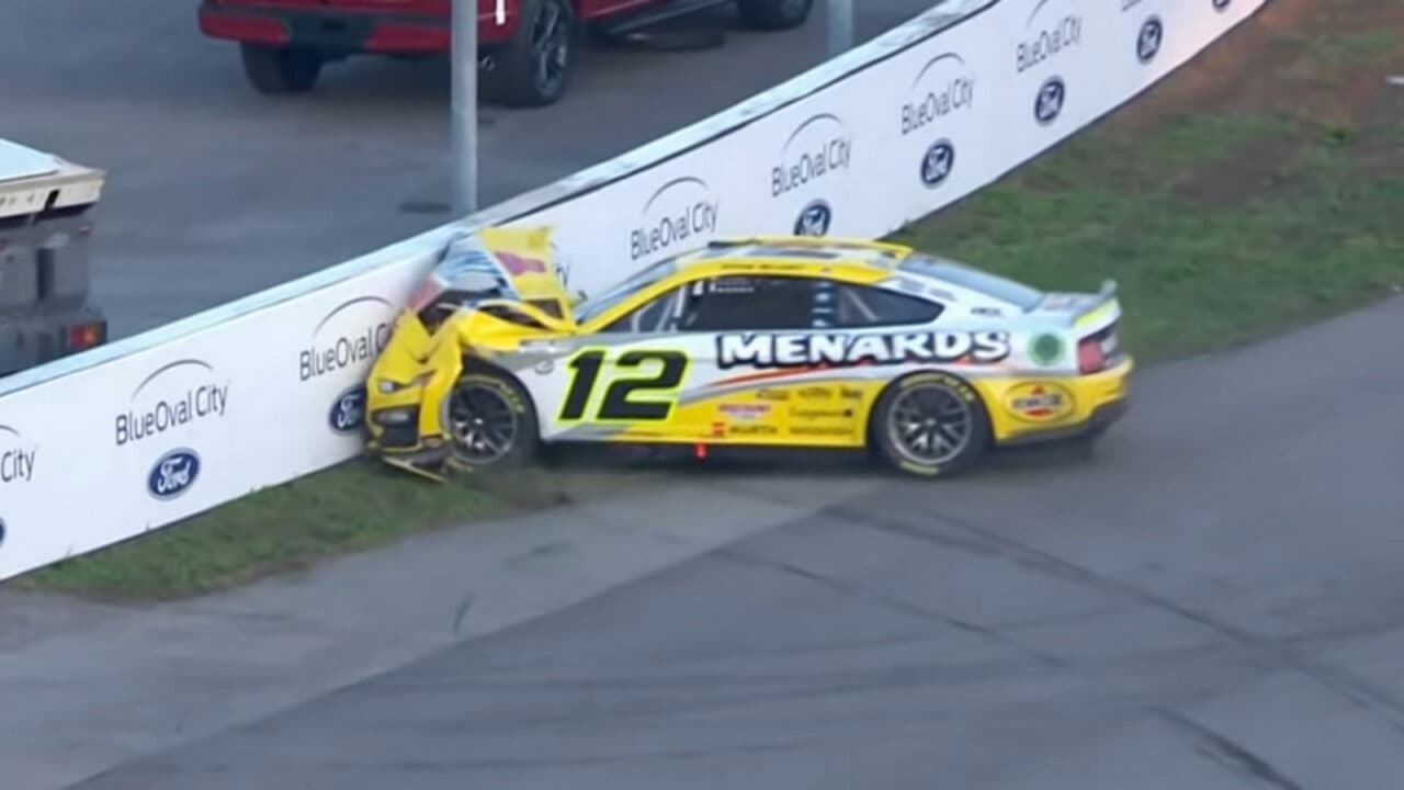 hero image for Ryan Blaney Irate at Lack of SAFER Barrier on Frontstretch at Nashville