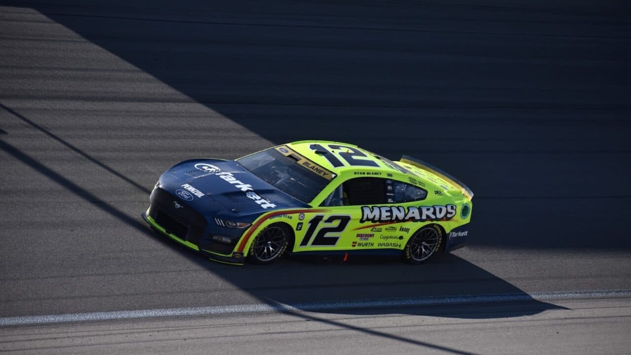 hero image for Sixth-Place Finisher Ryan Blaney Disqualified After Left-Front Shock Issues