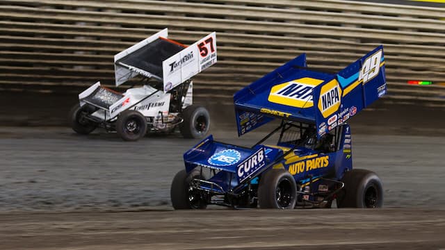 081020 SCS Brad Sweet Kyle Larson by Trent Gower