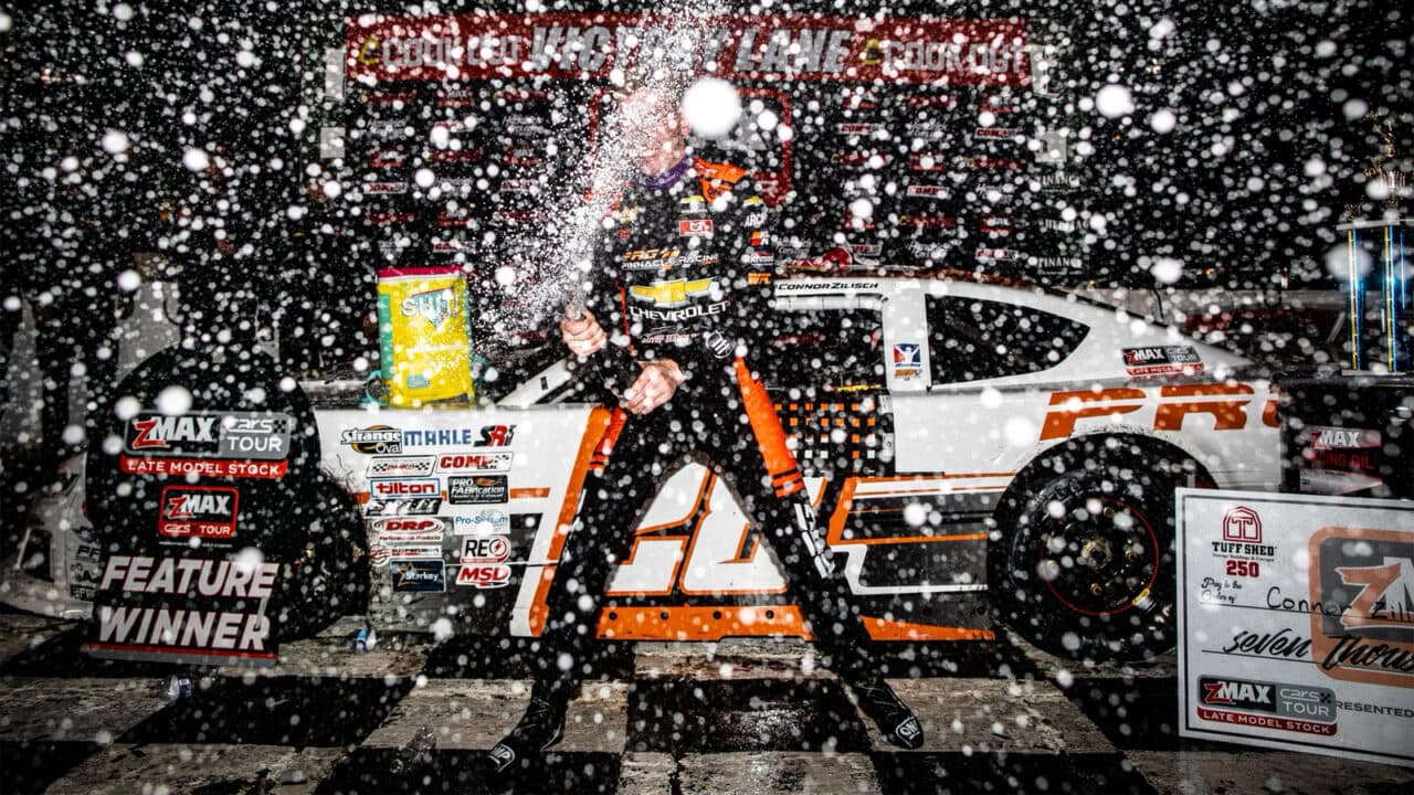 hero image for Connor Zilisch Scores First CARS Tour Late Model Stock Win at Hickory