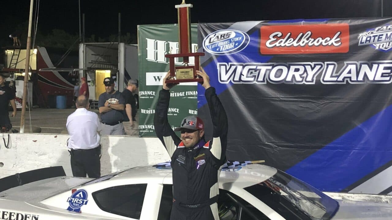 hero image for Connor Hall Scores Throwback CARS Tour Win at Hickory