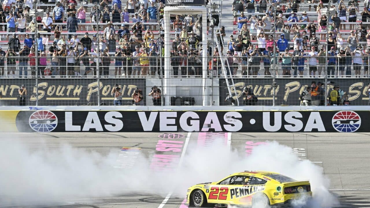 hero image for Joey Logano Advances to Final Four with Vegas Cup Win