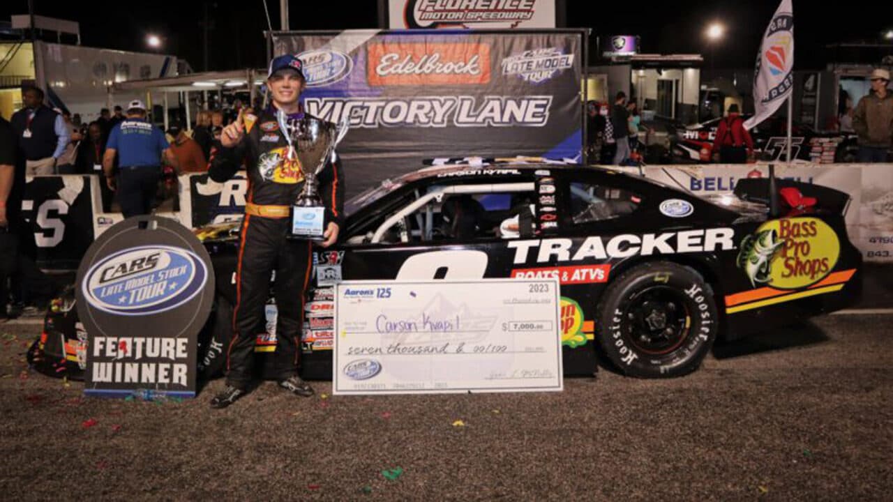 hero image for Carson Kvapil Returns to Victory Lane in Aaron’s 125 at Florence
