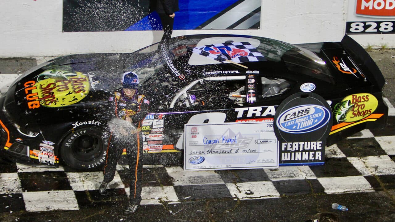 hero image for Carson Kvapil, Mike Hopkins Take Victories in Historic Night at Hickory
