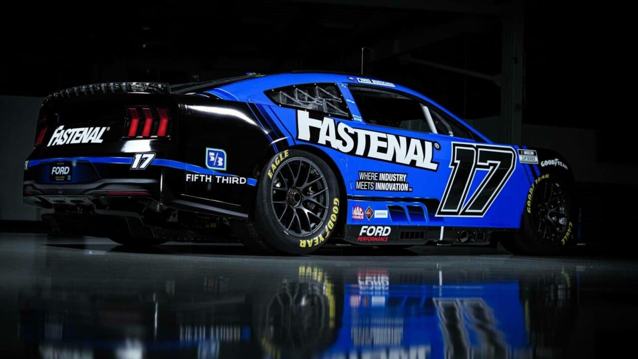 hero image for RFK Racing Unveils 2024 No. 17 Fastenal Ford Mustang Dark Horse Paint Scheme