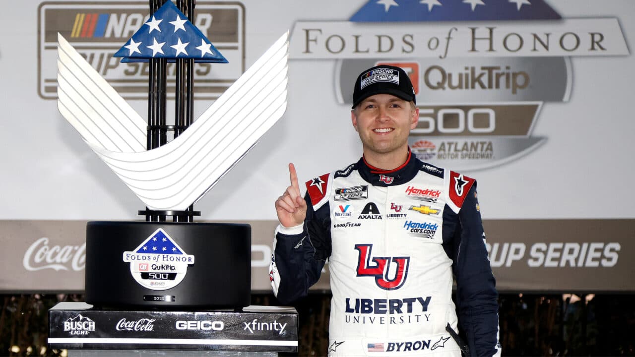 hero image for William Byron Wins First NASCAR Cup Race On Transformed Atlanta Track