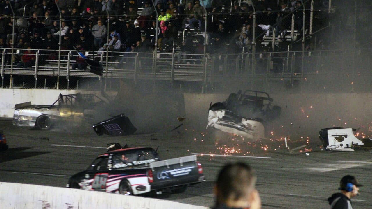 hero image for Frightening Crash Takes Place in Derby Pro Truck Feature