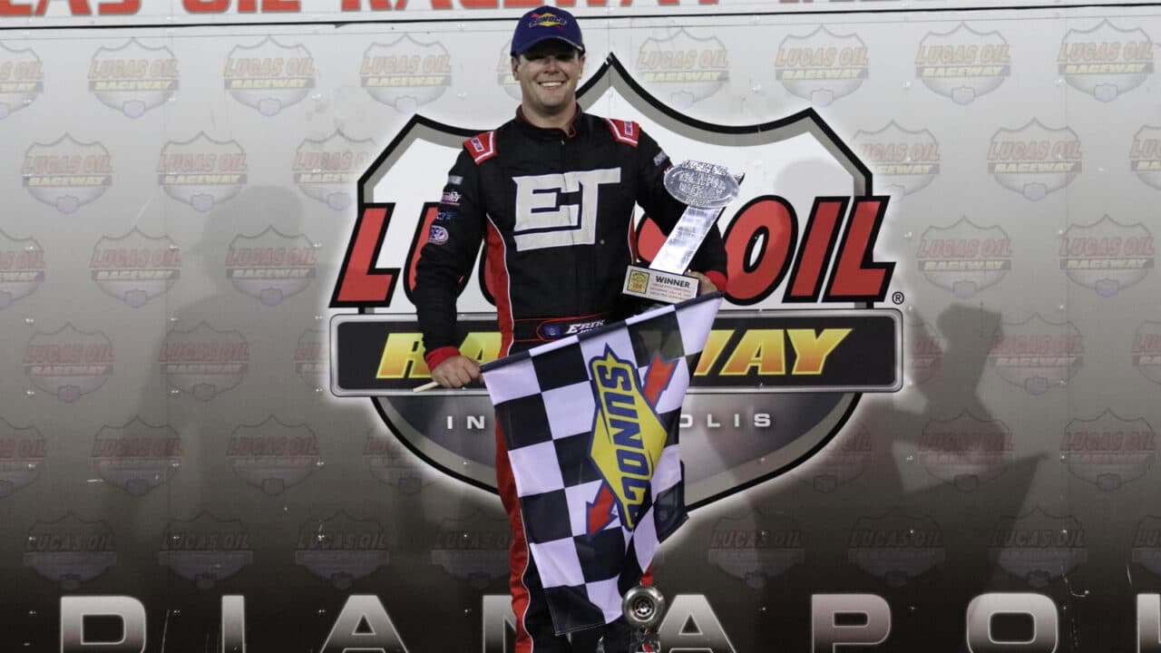 hero image for Erik Jones Outduels William Byron for ARCA/CRA Super Series Win at IRP