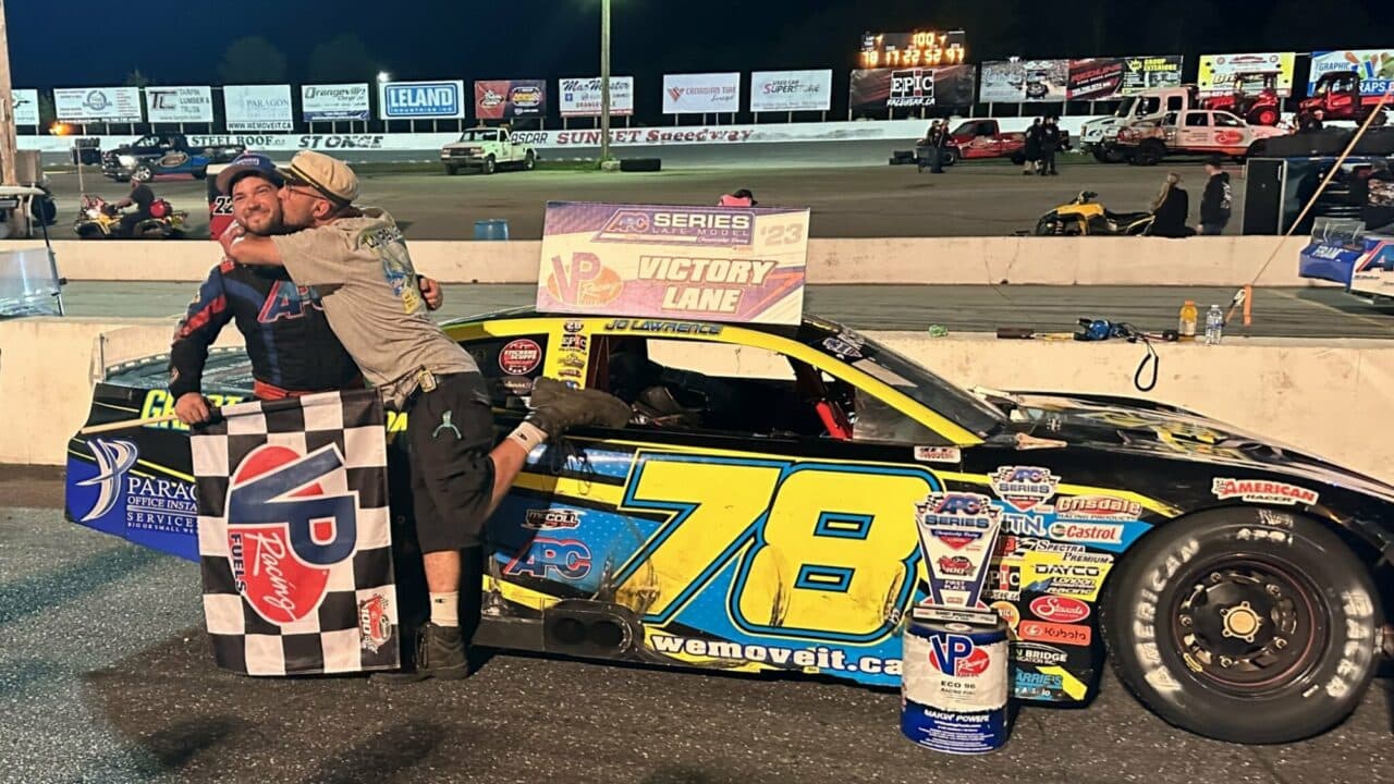 hero image for Lawrence Muscles Past Stade for APC Series Win at Sunset Speedway