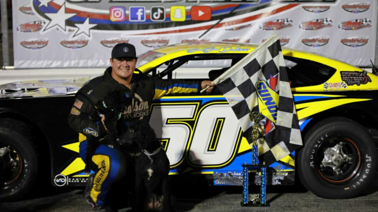 hero image for Boo Boo Dalton edges Dillon Harville in thrilling finish at Ace Speedway