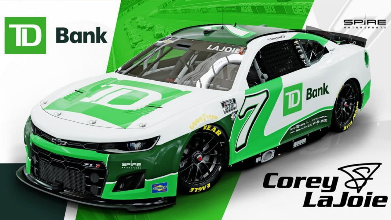hero image for TD Bank Joins Spire Motorsports as Associate Sponsor For Corey LaJoie in Coca-Cola 600