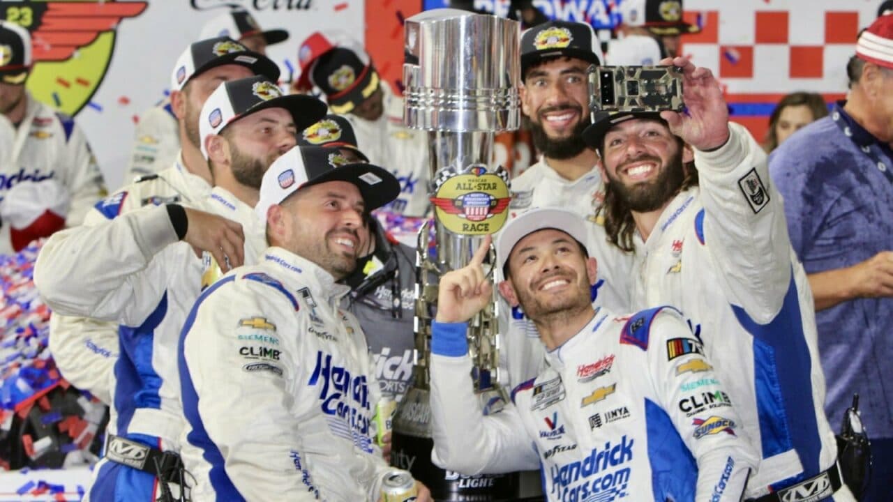 hero image for Kyle Larson Scores $1-Million All-Star Win at North Wilkesboro in Old Fashion Butt-Kicking